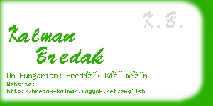 kalman bredak business card